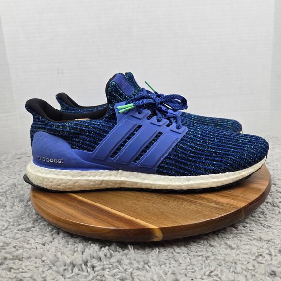 Adidas Men 12 Ultra Boost 4.0 Hi Res Blue Knit Athletic Gym Trainer Running Shoe - Picture 3 of 12